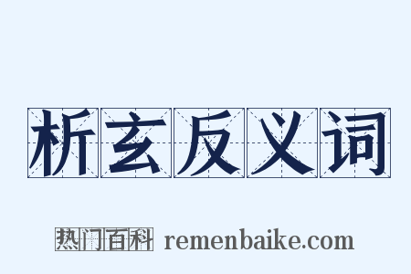 析玄反义词是什么意思的图片